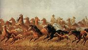 James Walker Roping wild horses china oil painting artist